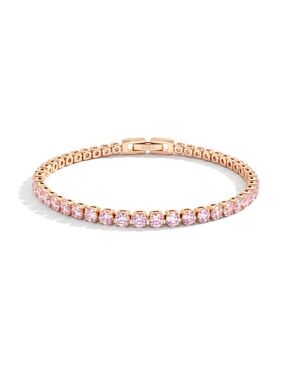 NWT NOGU 18k Rose Gold x Pink Crystal | Tennis Club Bracelet (18cm)